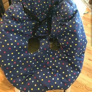 Blue polka dot Shopping cart/high chair cover